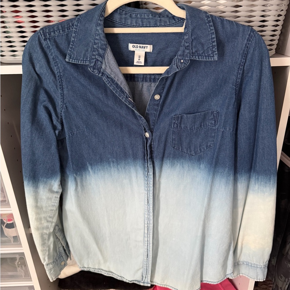 Old Navy Blue Ombré Denim Shirt